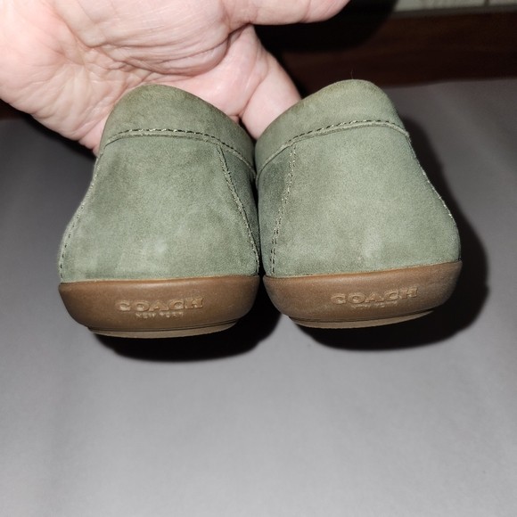 Coach Olympia Suede Moss Green Loafer Shoes 7.5 - Picture 5 of 9